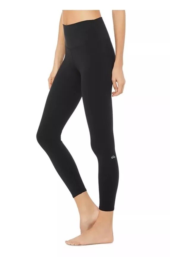 Alo Yoga Pants Black High Waist Women Sports Airbrush Leggings Full Size New