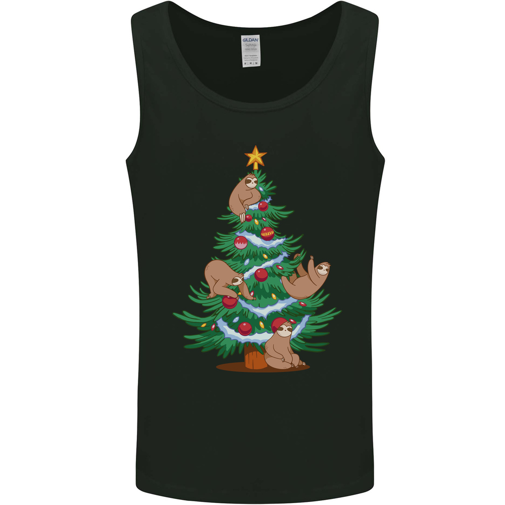 Sloth Christmas Tree Xmas Mens Vest Tank Top