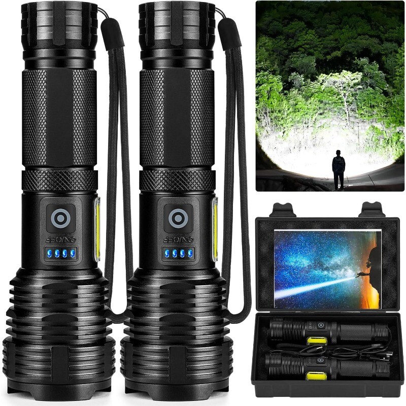 High Lumens Rechargeable LED Flashlight Super Bright Waterproof Design