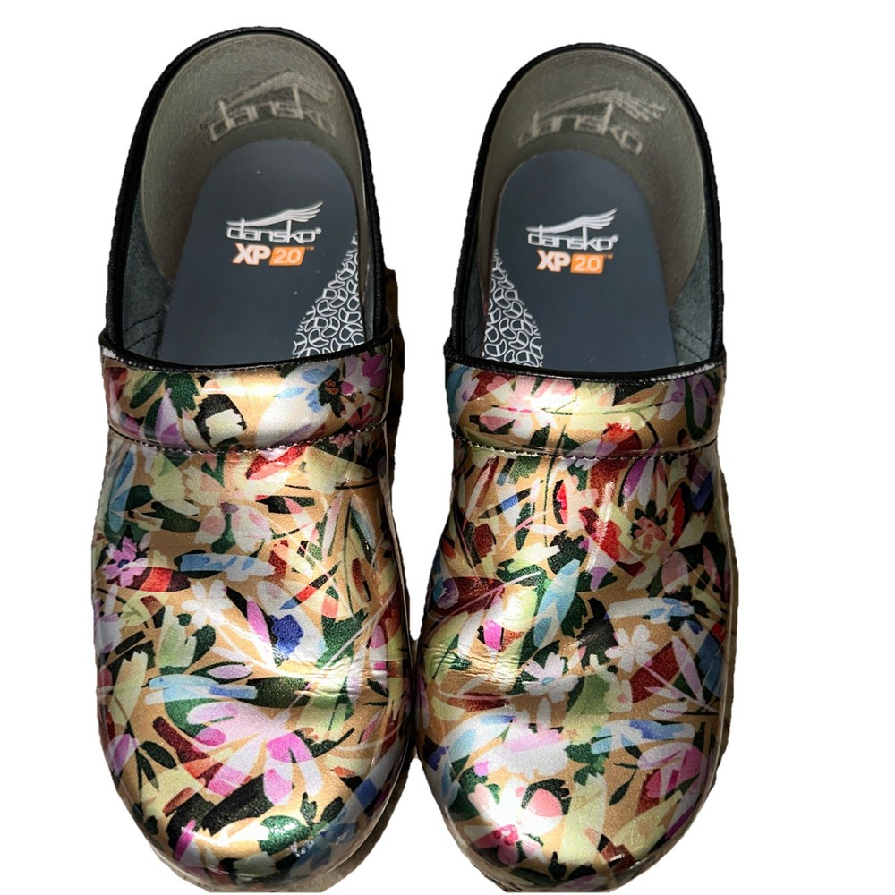 Dansko XP 2.0 Tropical Garden Patent Women Multicolor Clogs Flat Shoes 40/9.5-10