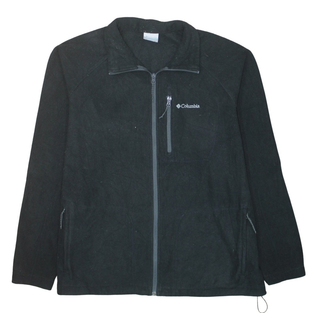 Columbia Mens Fleece Jacket Black Full Zip Pockets Outdoor Hiking Top XL