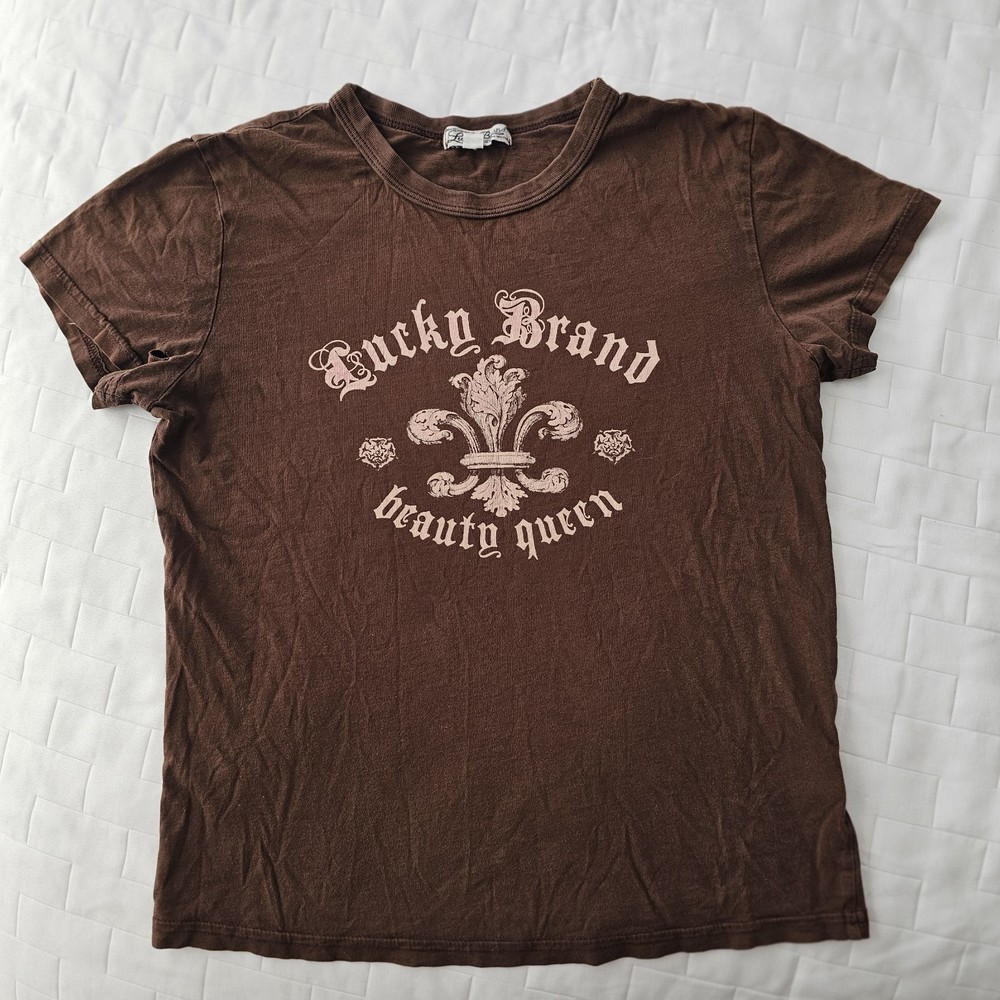Lucky Brand Baby Tee Graphic T-Shirt Vintage Y2K Style Size S