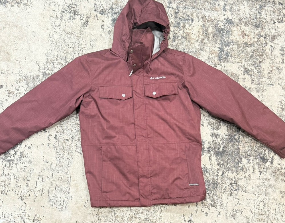 Columbia Tinline Trail Insulated Thermal Jacket for Men Size M Omni-Heat Maroon