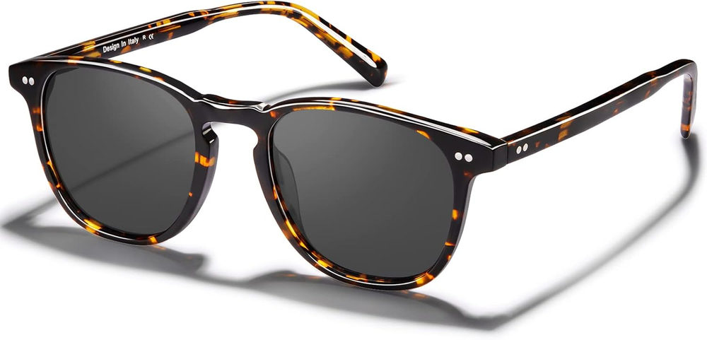 Retro Cool Acetate Polarized Sunglasses for Men UV Protection, Outdoor Fashion D