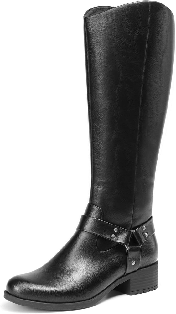 Dream Pairs Women's Knee-High Side Zipper Pull-On Comfort Boots