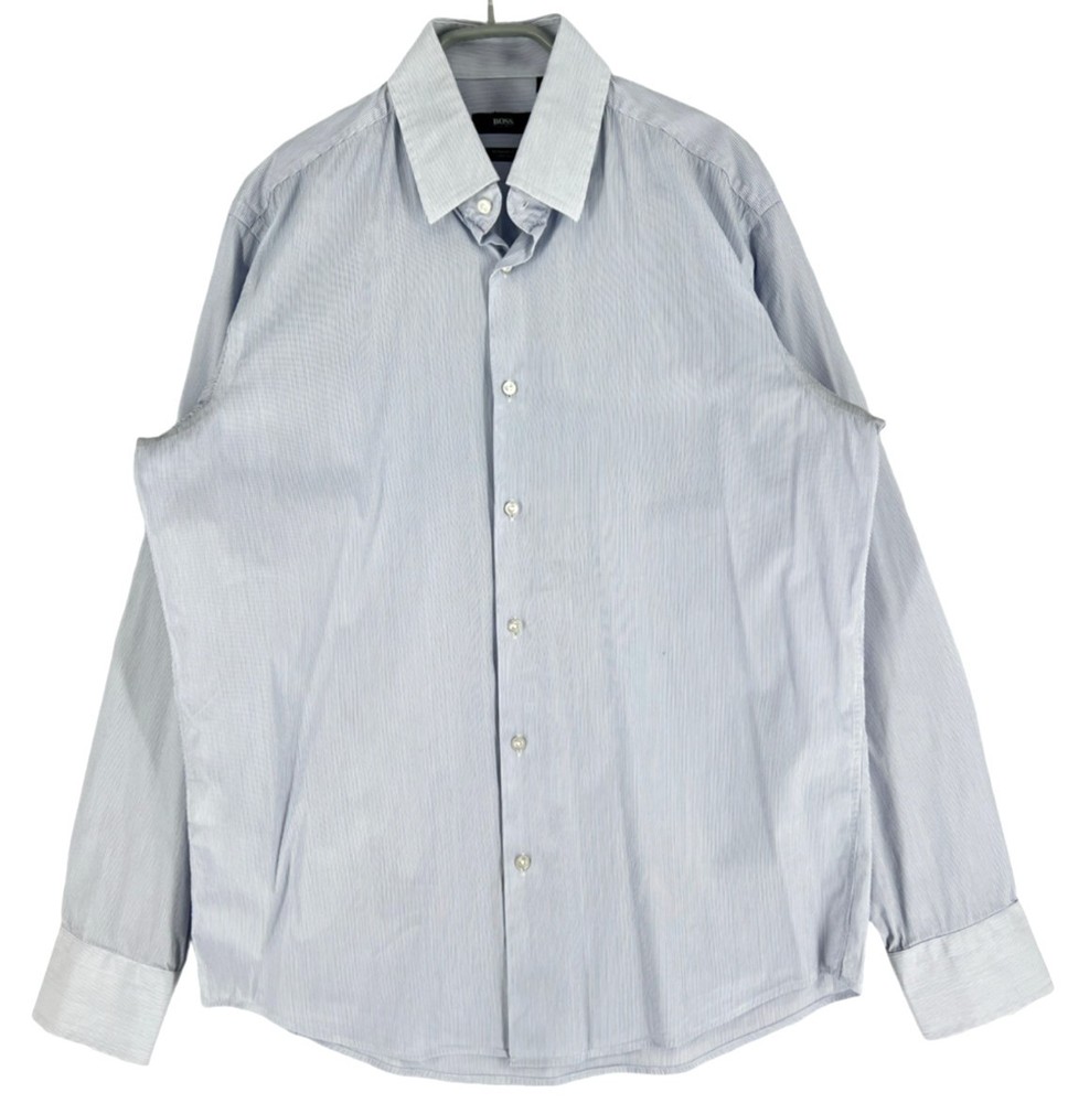 Hugo Boss Men's Enzo Regular Fit Stretch Shirt Size L - 41 16