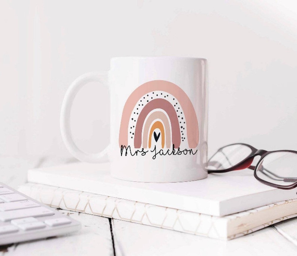 Personalisedteacher Mug Male Gift Female Gift Teacher Gift Rainbow Mug