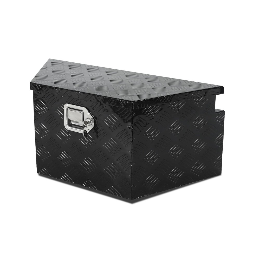 26 Inch Aluminum Stripes Plated Tool Box for Truck Bed RV Trailer Storage