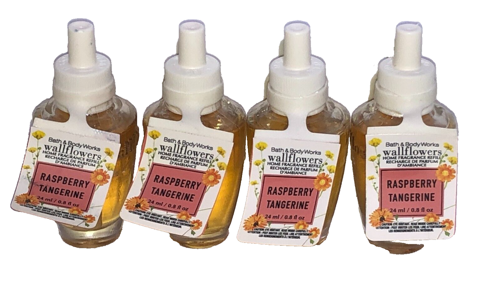 4 Bath & Body Works RASPBERRY TANGERINE WALLFLOWER BULB Refill