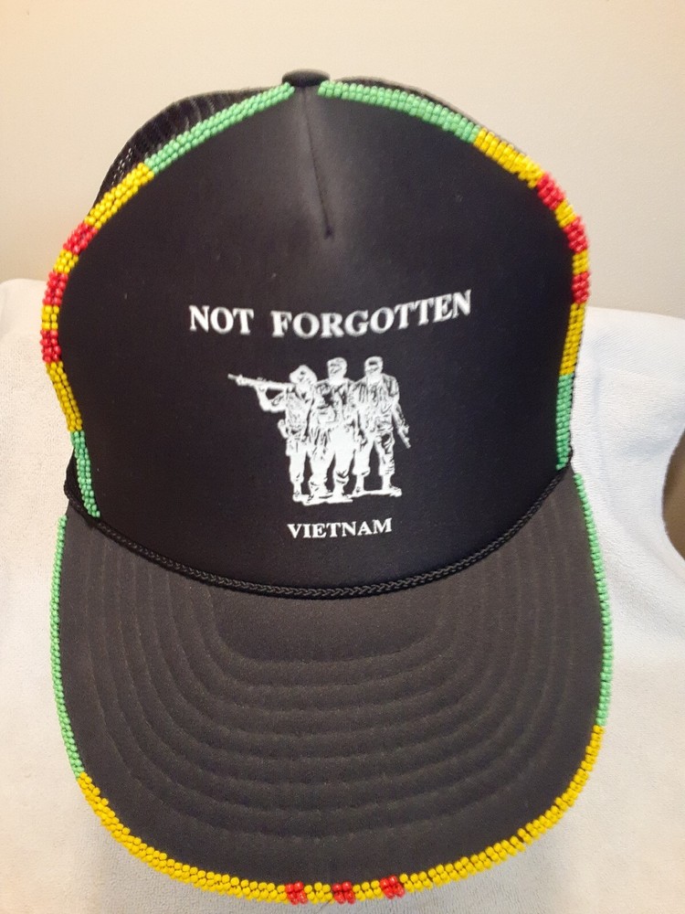 Vietnam War Black Baseball Cap Vintage Adjustable Mesh Multicolor Rare Military Hat