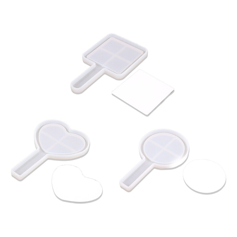 Heart Square Round Silicone Makeup Mirror Molds Kit