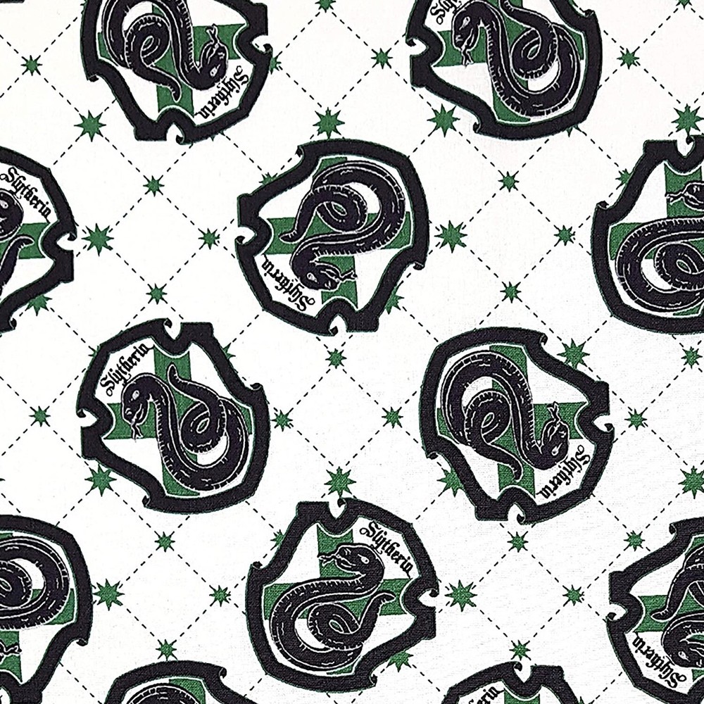 Harry Potter Wizarding World Slytherin Cotton Fabric by the Yard for DIY Crafts