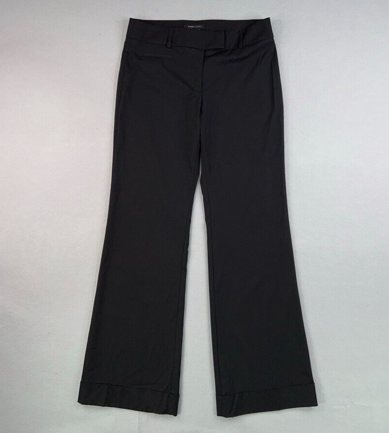 BCBGMAXAZRIA Pants Womens 8 Black Flare Trousers Minimal Capsule Classic Office