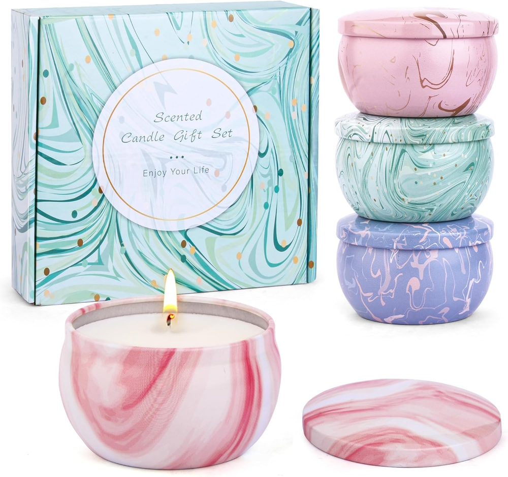 Candle Gifts,Scented Candles Christmas Gift Set for Women, 4 Pack Aromatherapy C