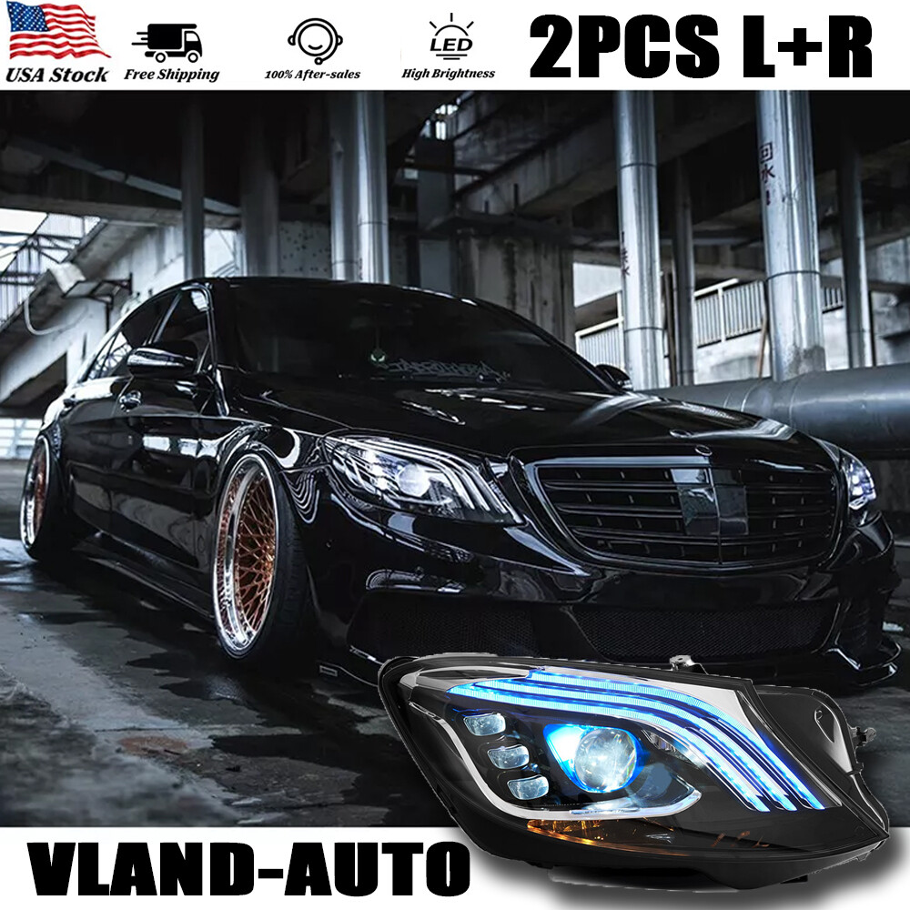 For 2014-2017 Mercedez Benz LED Headlights W222 S-Class Upgrade to Maybach style