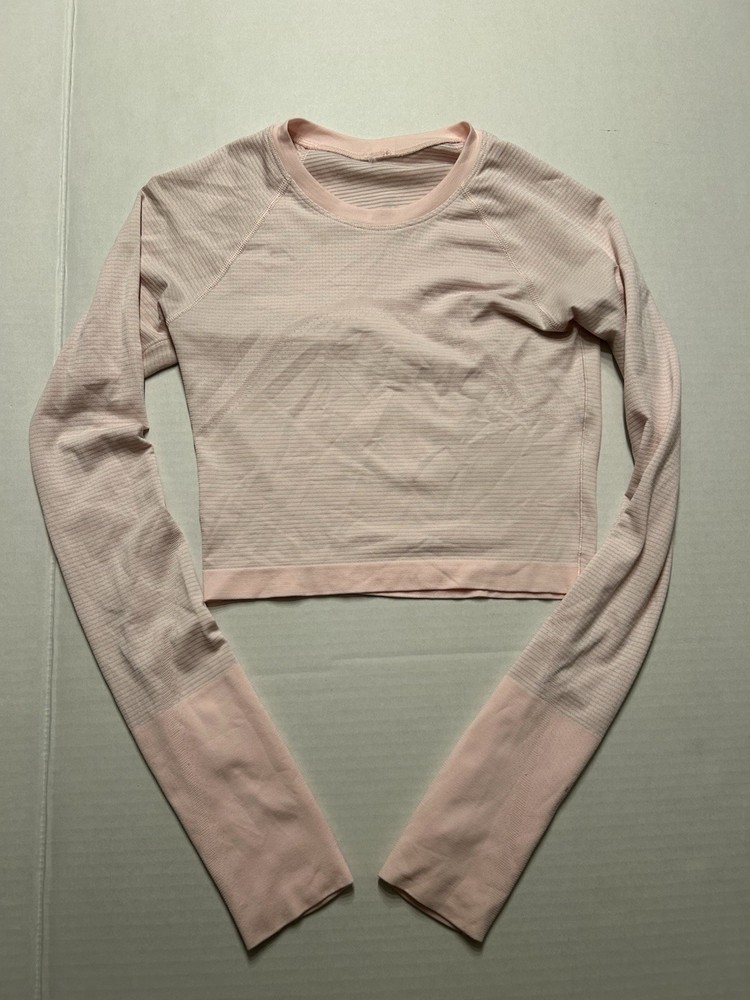 Lululemon Swiftly Tech Cropped Long-Sleeve Shirt 2.0 Light Pink Size 4