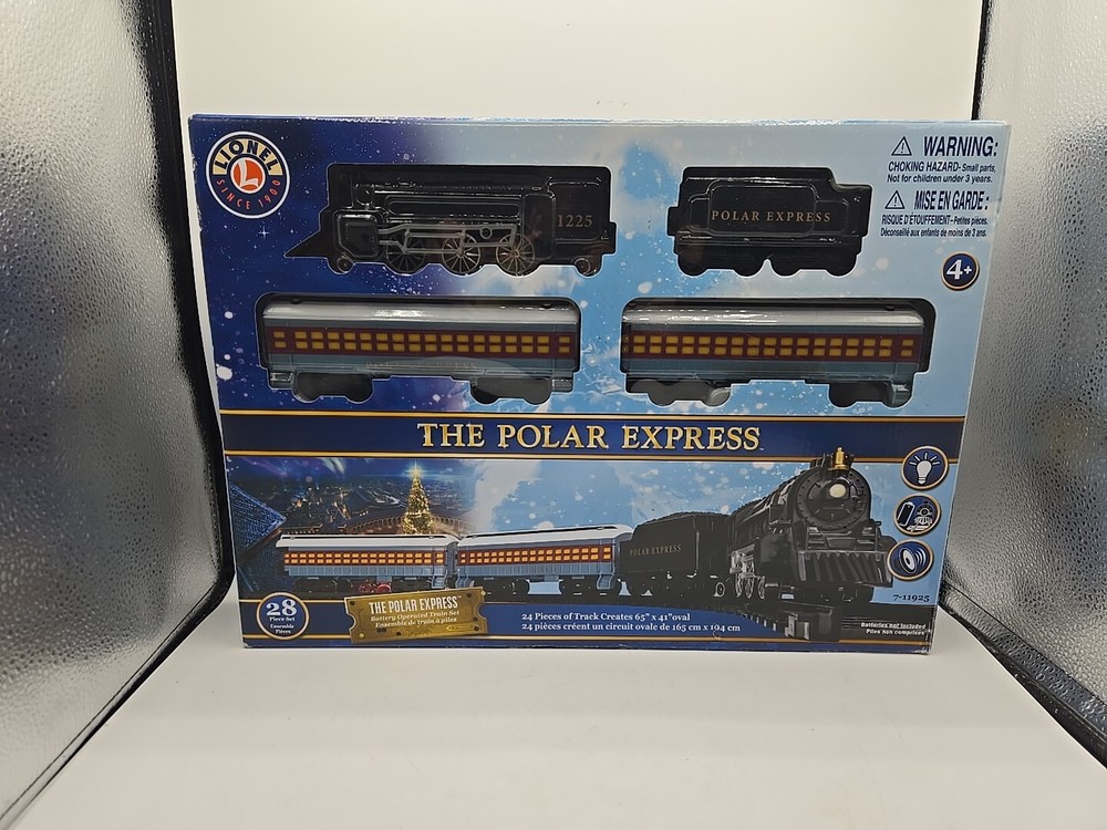 Lionel The Polar Express Battery Powered 28 pc Train Set 7-11925, Tested Works