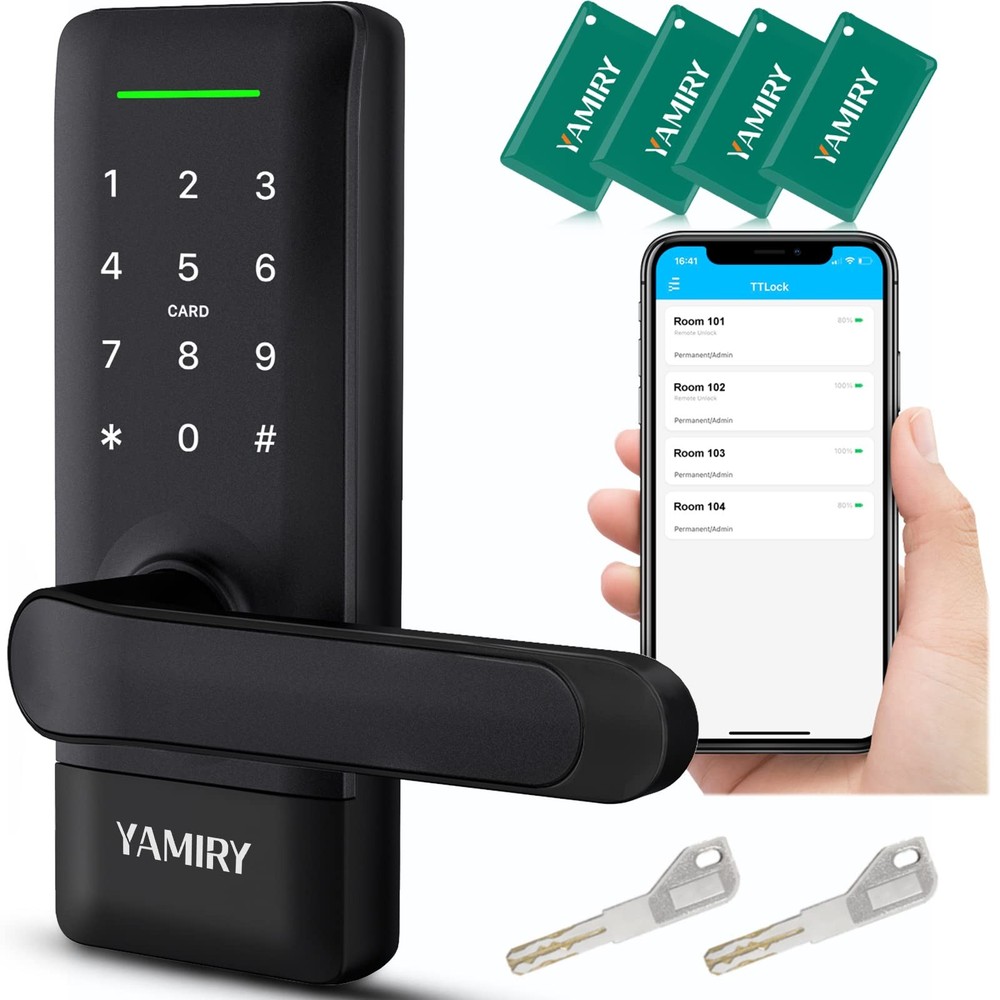 Smart Biometric Fingerprint Door Lock with Keyless Entry & App Control - 6 Access Methods