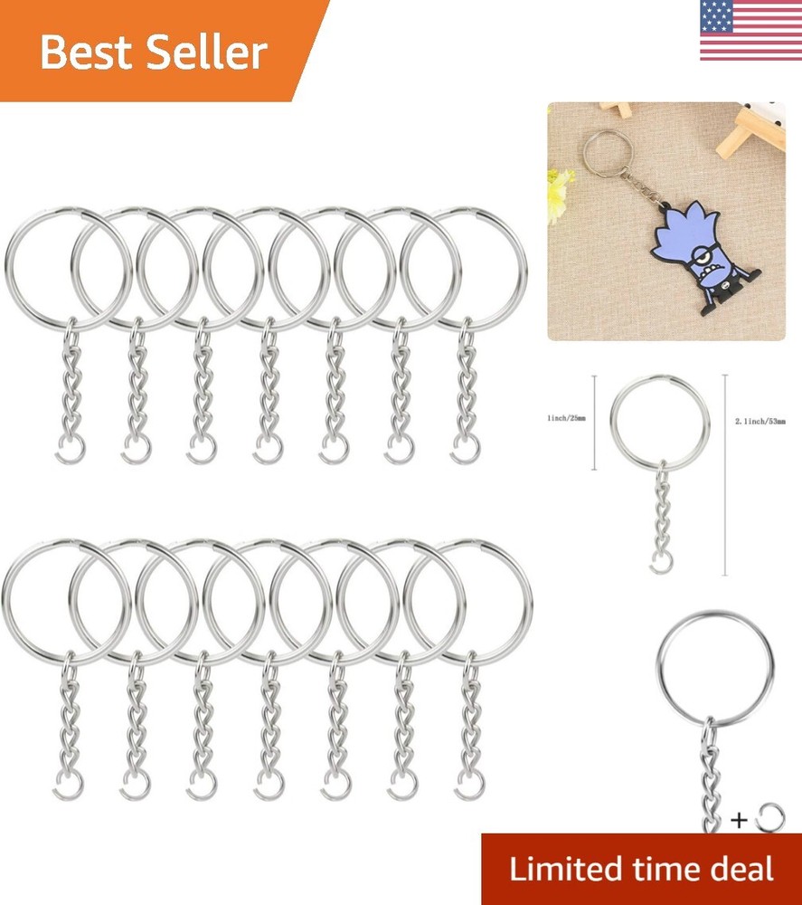 Deluxe 50-Piece Split Ring & Chain Set - Tarnish-Resistant Jewelry Making Kit