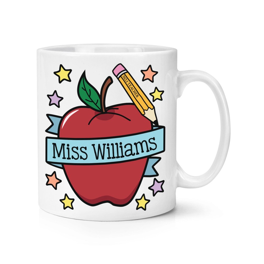 Personalised Custom Name No.1 Best Teacher Apple 10oz Mug Cup Worlds Favourite E