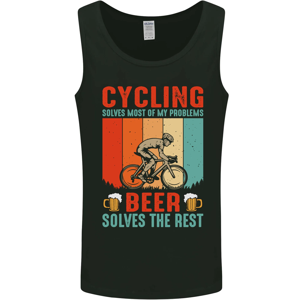 Cycling Funny Beer Cyclist Bicycle MTB Bike Mens Vest Tank Top