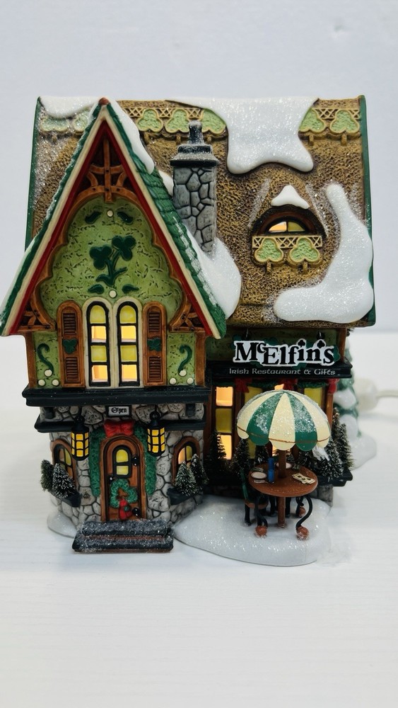 Dept 56 North Pole Series “McElfin’s Irish Restaurant & Gifts” 56755 Excellent!