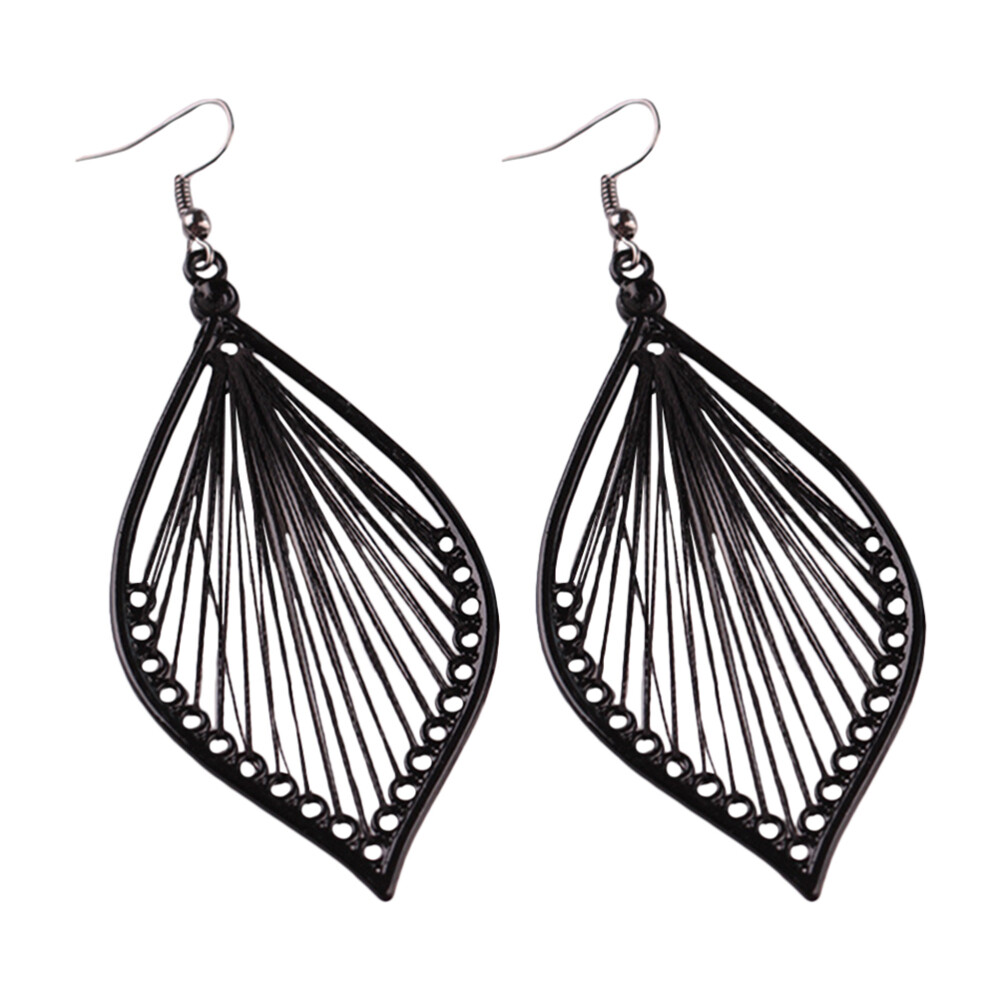Fashion Earrings Leaves Pendant Earrings Wedding Earrings Black Earrings Women