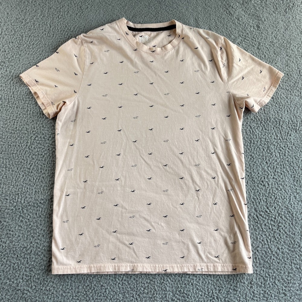 NEW Hollister T Shirt Mens Large Light Peach Must Have Collection Casual Outdoor