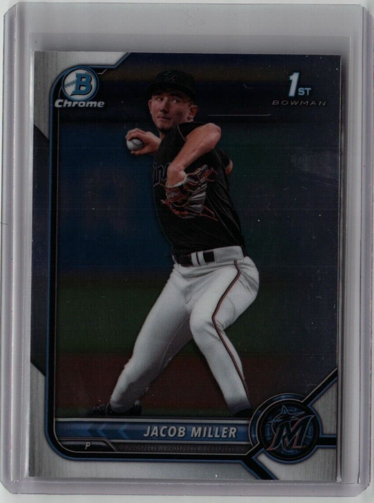 JACOB MILLER ROOKIE BOWMAN CHROME 1ST MLB MIAMI MARLINS 2022 BDC-195 FREE SHIP