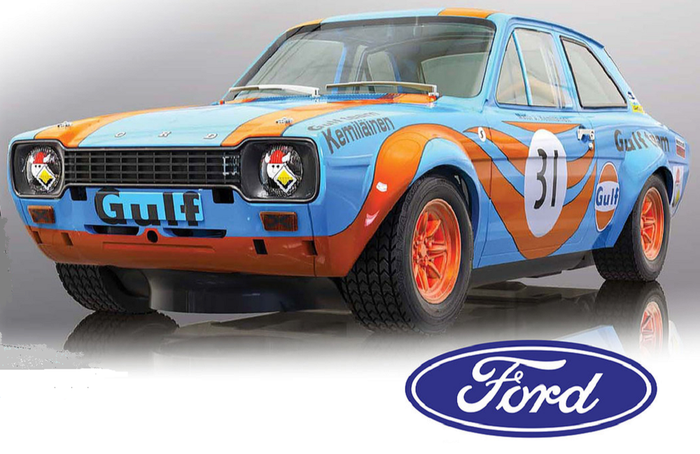 1:10 RC Clear Body Shell - Classic Escort Mk1 with Gulf Livery fit Tamiya etc