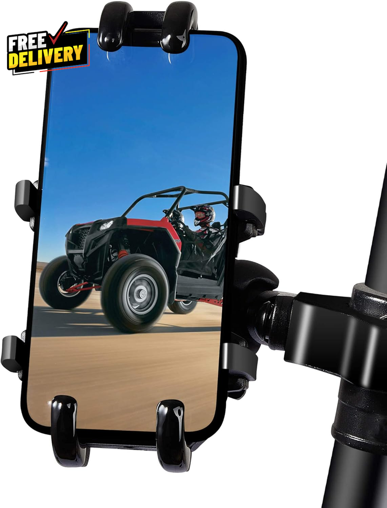 UTV Phone Holder Aluminum Alloy Heavy Duty Cell Phone Mount for UTV/SXS 360°....