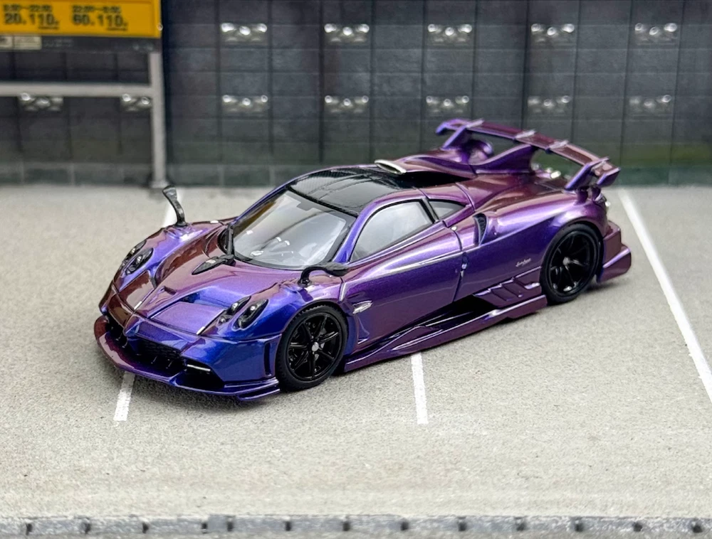 1:64 Purple Imola Super Racing Diecast Metal Car LCD Model