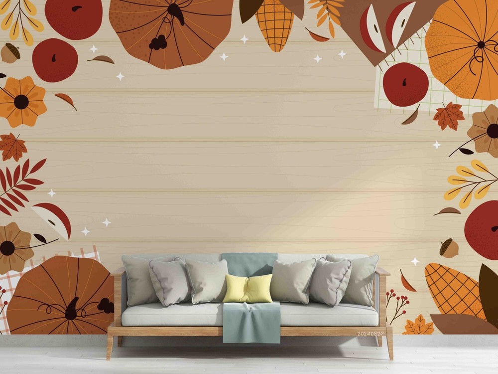 3D Autumn Leaves Watercolor Wall Murals Wallpaper Murals Wall Sticker 3