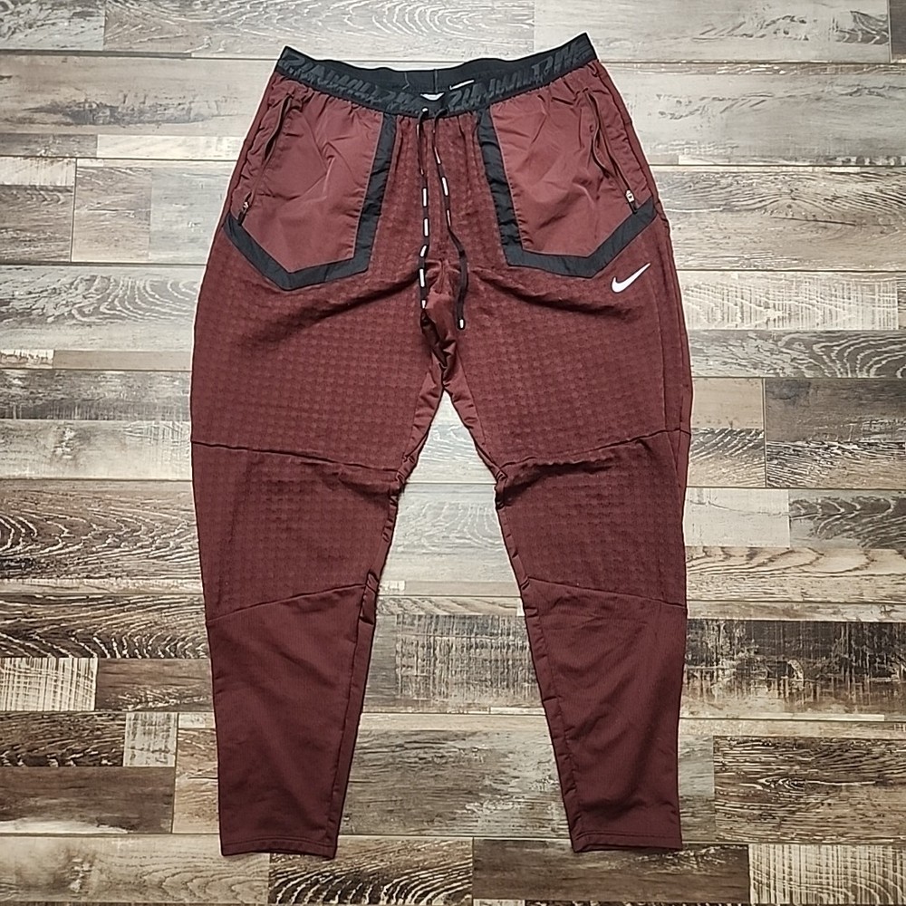Nike Phenom Elite Wild-Run Running Gym Pants CU5972-624 Size Large Burgandy