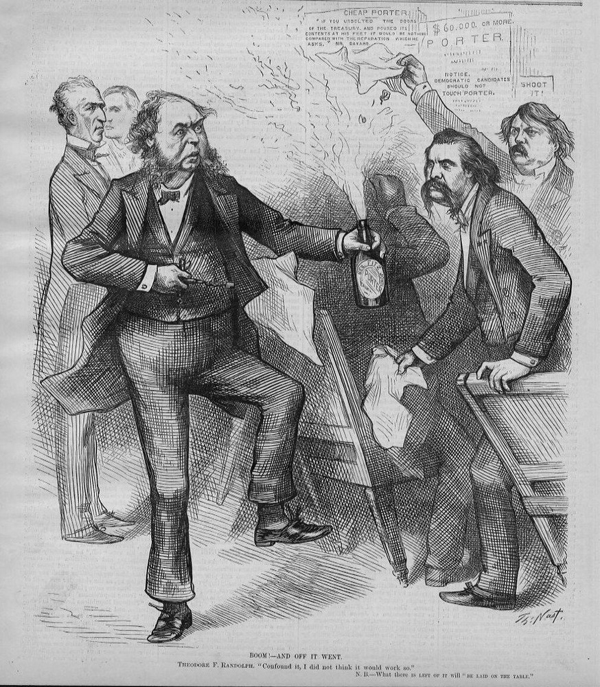 UNITED STATES SENATORS JOHN LOGAN AND THEODORE RANDOLPH DEMOCRATIC POLITICS NAST