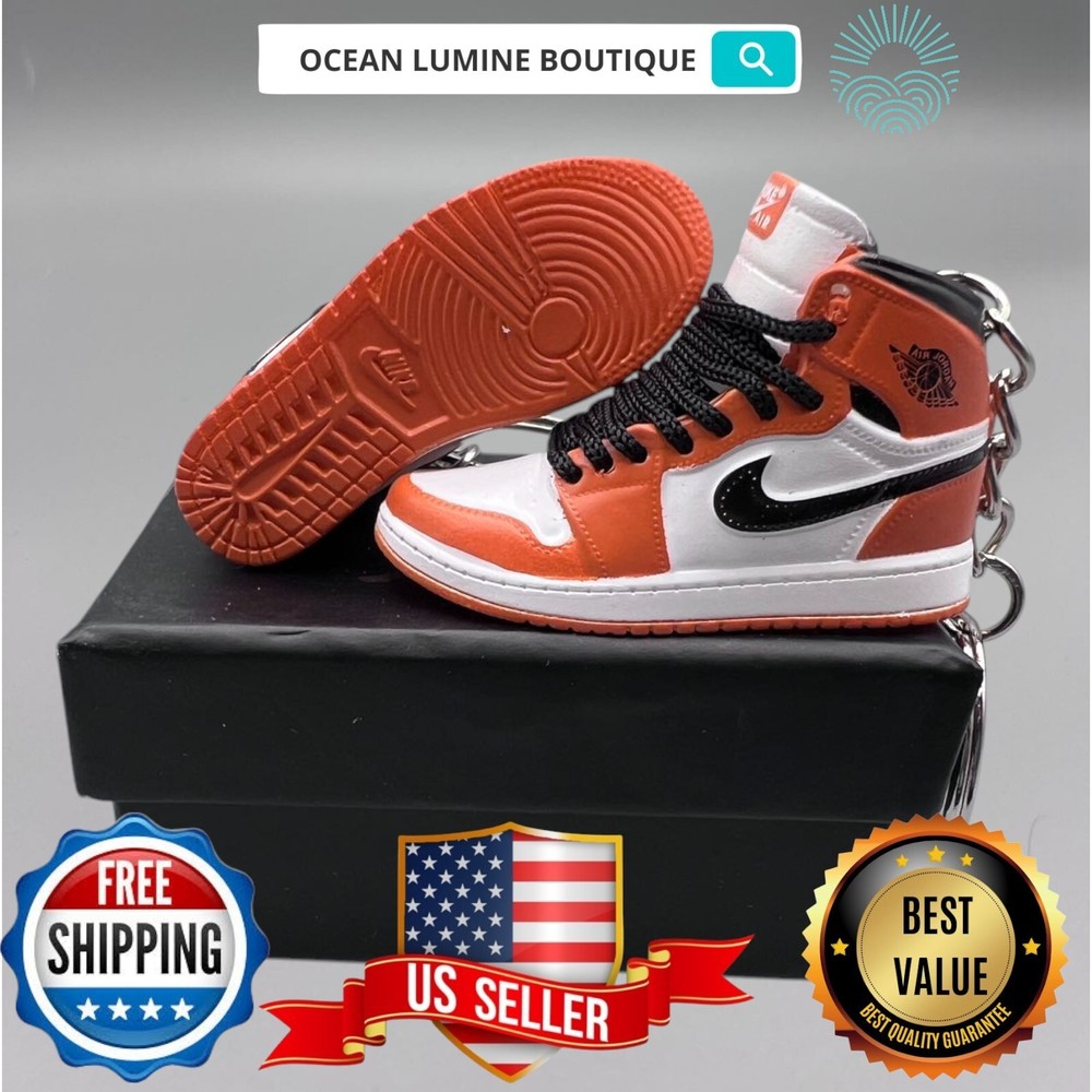 Air Jordan 3D Mini Sneaker Keychain, Basketball Sneaker Collectible, Box Options