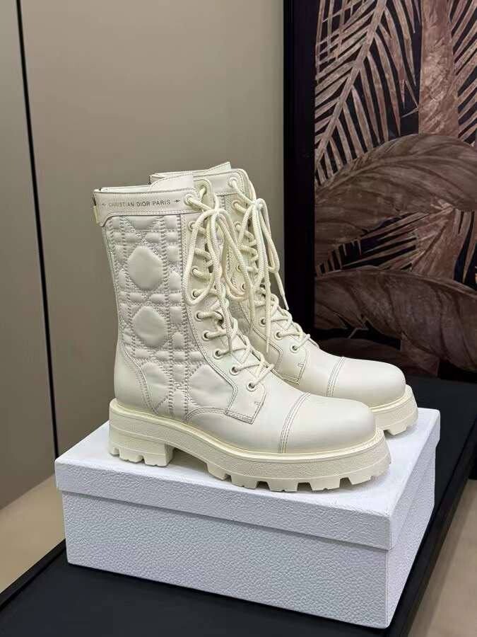 Christian Dior White Leather Boots EU 39 US 8.5 Women's Luxury