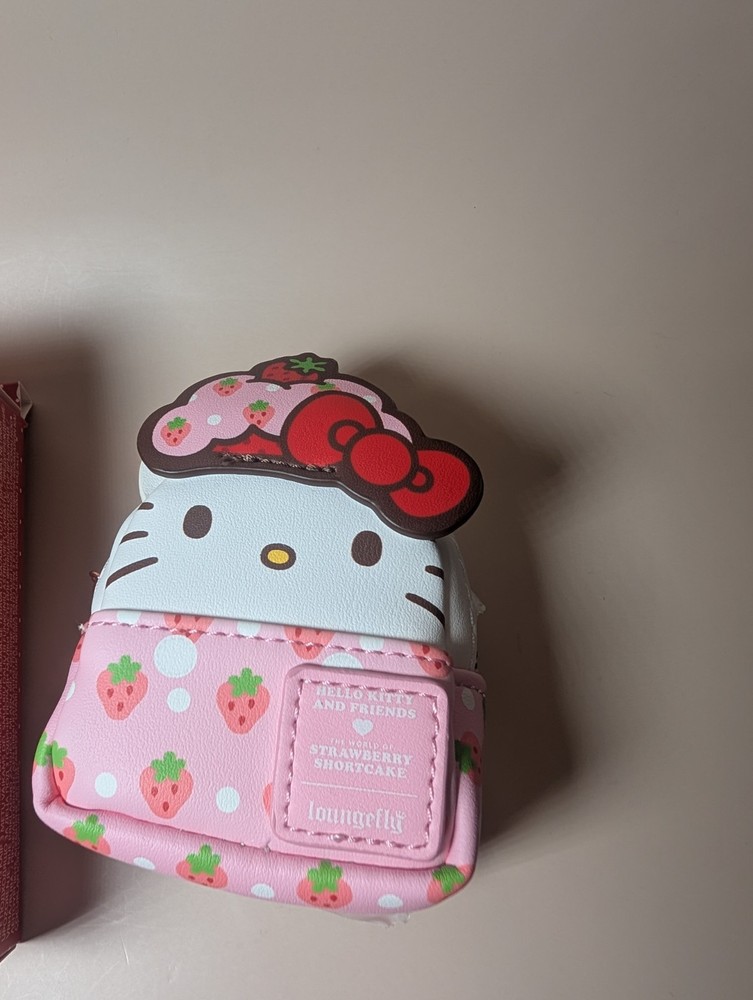 Loungefly Hello Kitty Strawberry Shortcake Mini Backpack Keychain-Hello Kitty