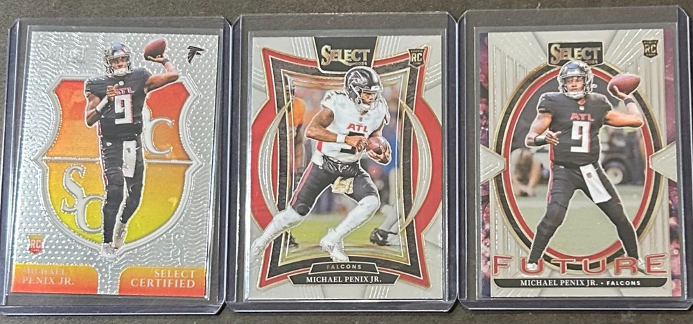 2024 Select Football Michael Penix Jr. 3 Card Rookie Trading Lot!