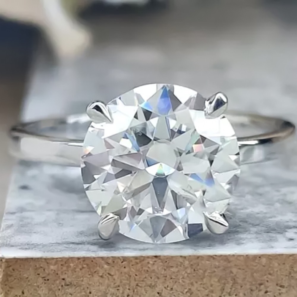 6.20 Ct Certified White Diamond Solitaire 925 Silver Ring For Engagement Gift