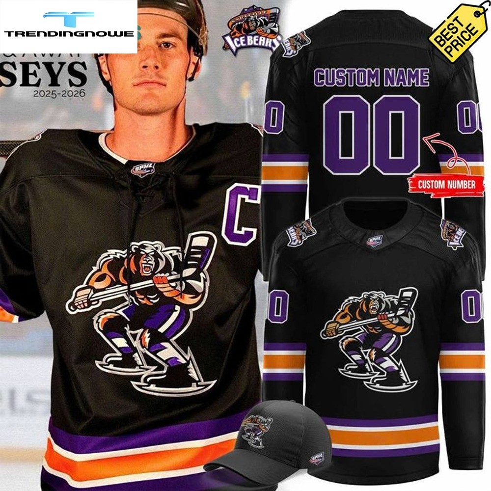 Knoxville Ice Bear Special New Season 25 26 Black Hockey Jersey