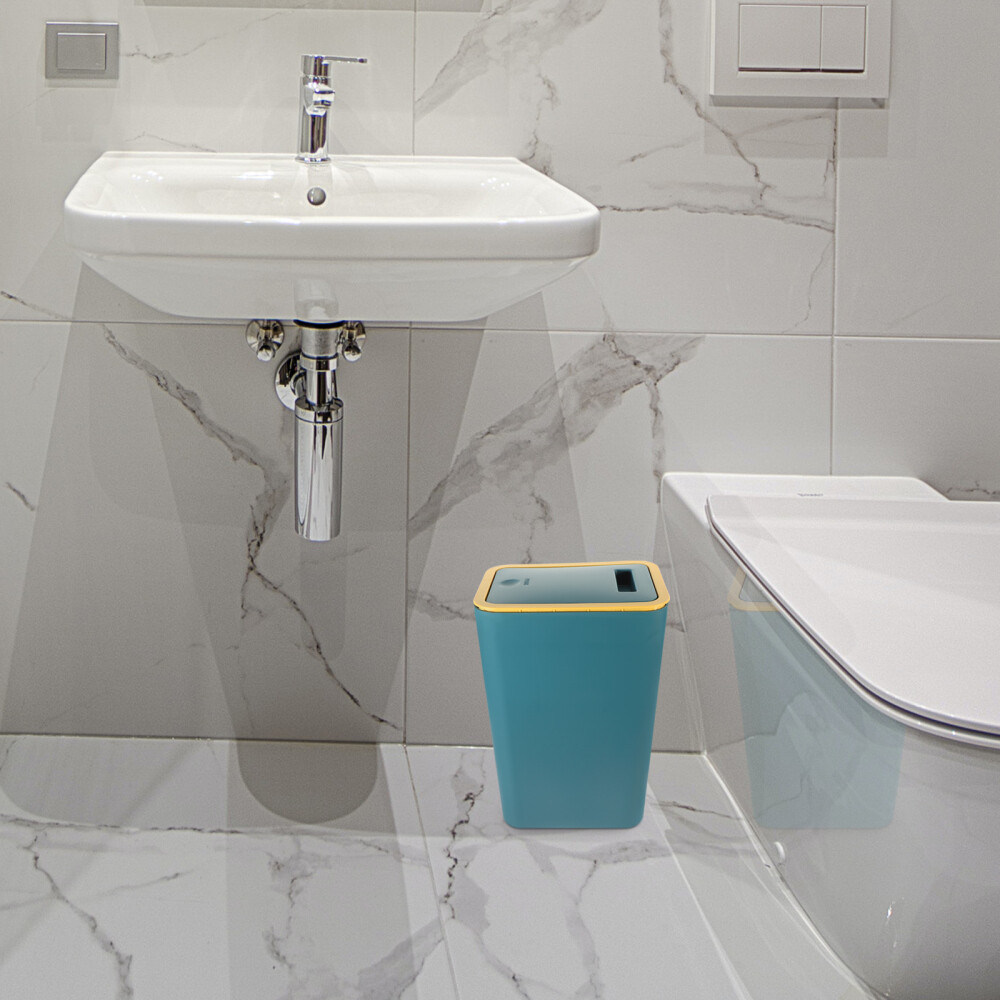 Kitchen and Bathroom Trash Can with Lid Slit Press-type Storage Bucket