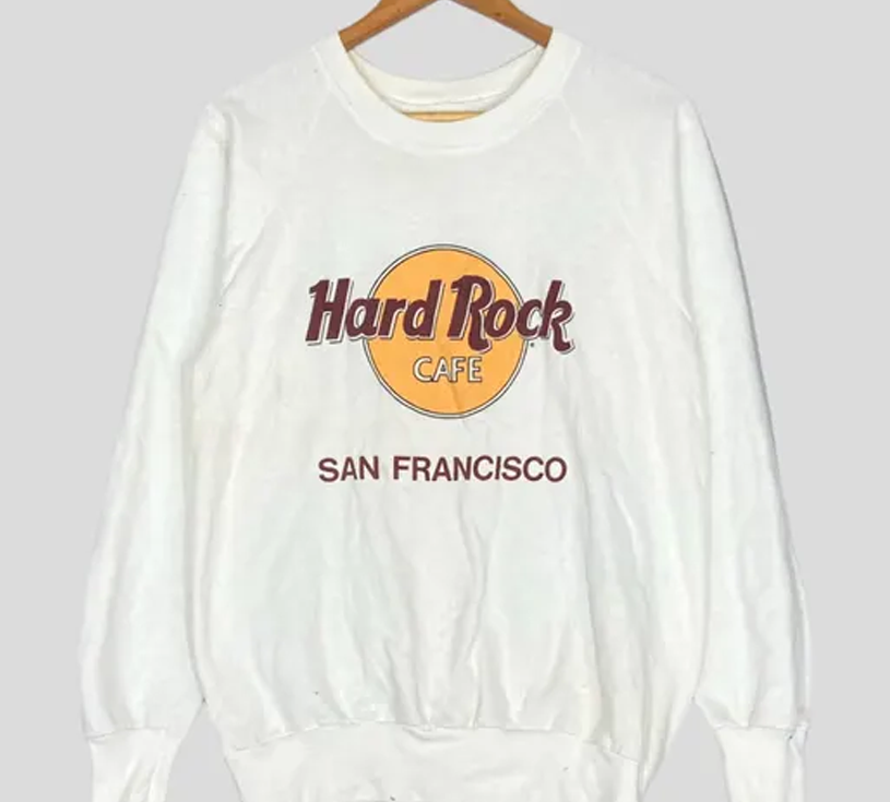 custom Hard Rock logo white Sweatshirt All sizes S to 5Xl JJ6026