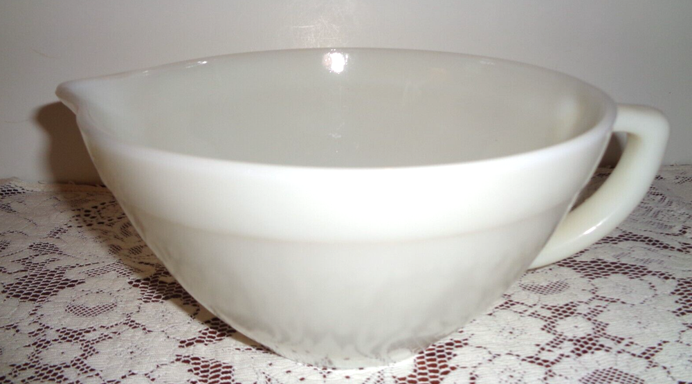 Vintage Fire King White Glass Ovenware Batter Bowl