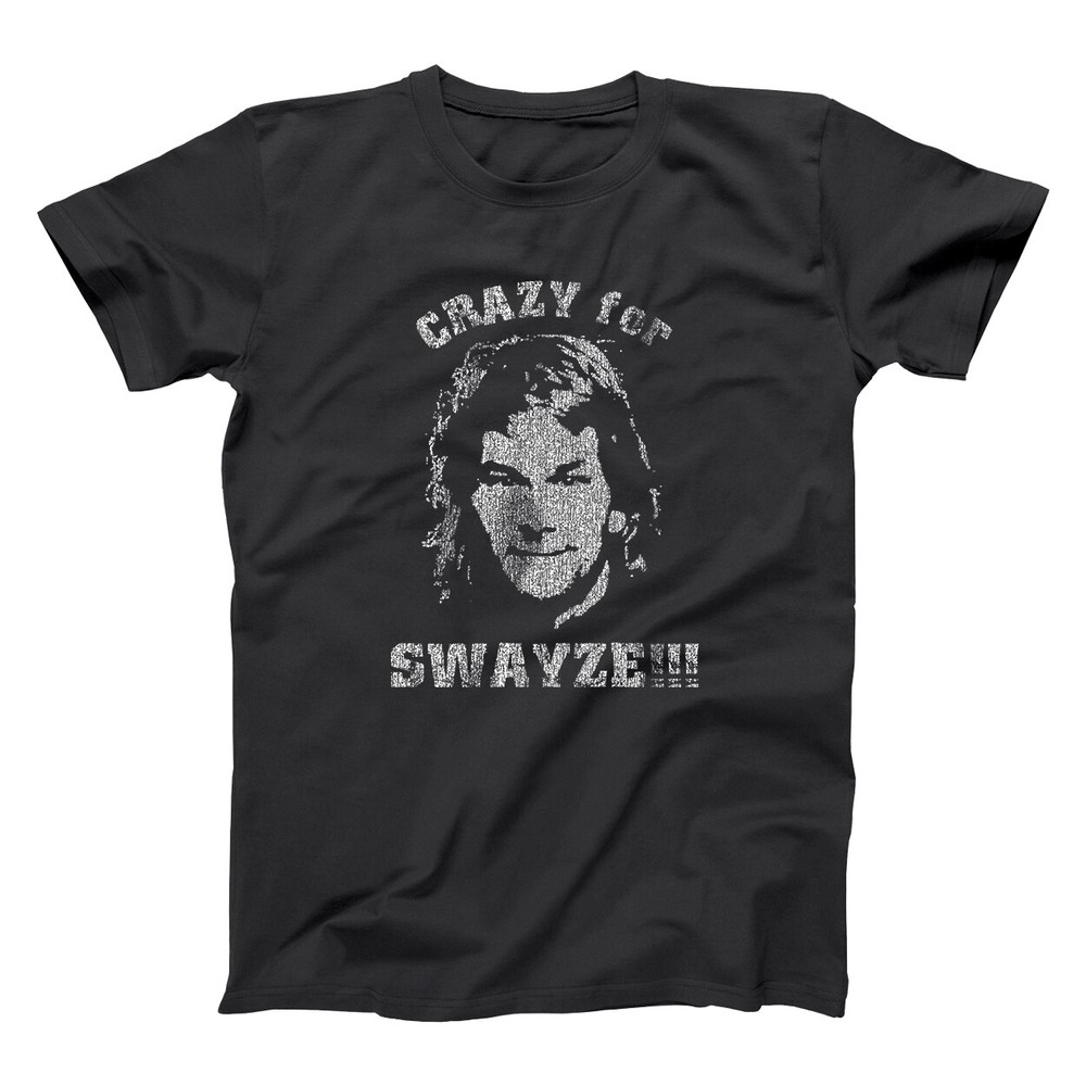 Crazy For Swayze Funny 80S Retro Humor Cute Black Basic Men's T-Shirt
