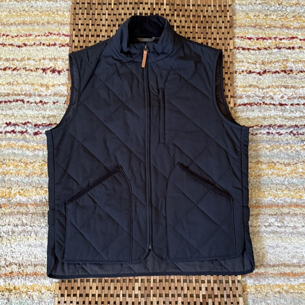 J. CREW Sussex Diamond Quilted Puffer Vest Full Zip Black Men's Size Medium M
