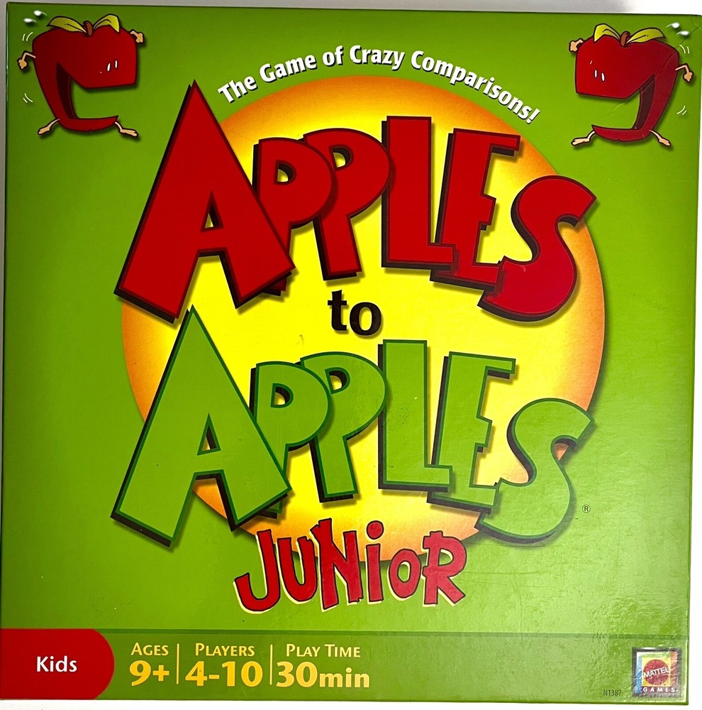 APPLES TO APPLES JUNIOR Mattel Card Game Of comparisons COMPLETE  Excellent Cond