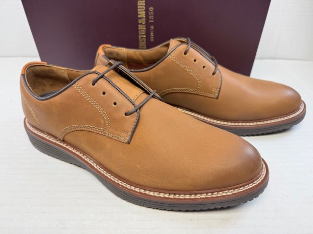 Johnston & Murphy Upton Plain Toe Tan Oiled Full Grain 11 M
