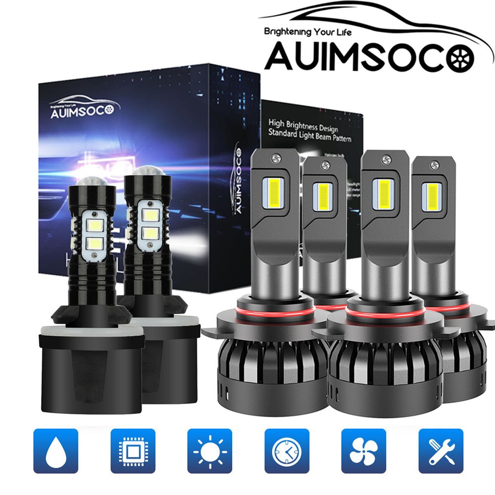 For Chevy Monte Carlo 2000-2005 Bulbs LED Headlight Hi/Lo Beam + Fog Light 6000K
