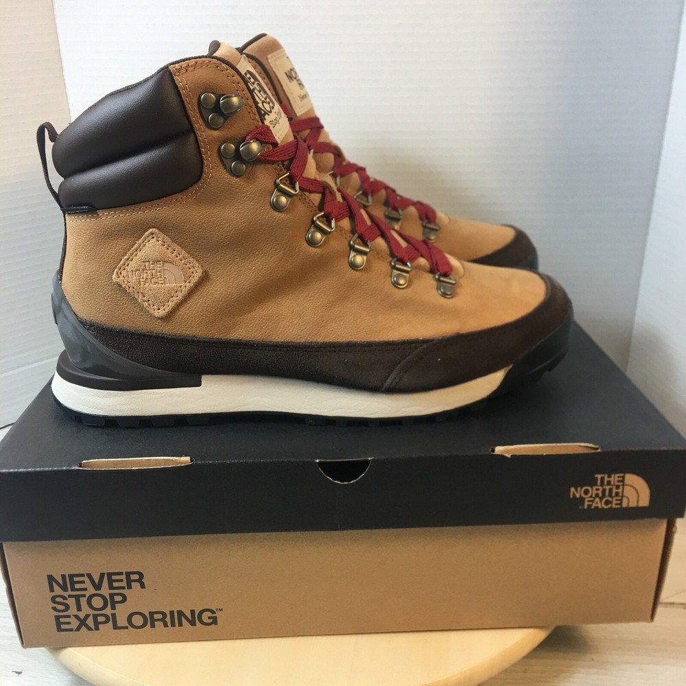 The North Face Men's Back To Berkeley IV Leather Waterproof Brown Boots Size 8.5 New